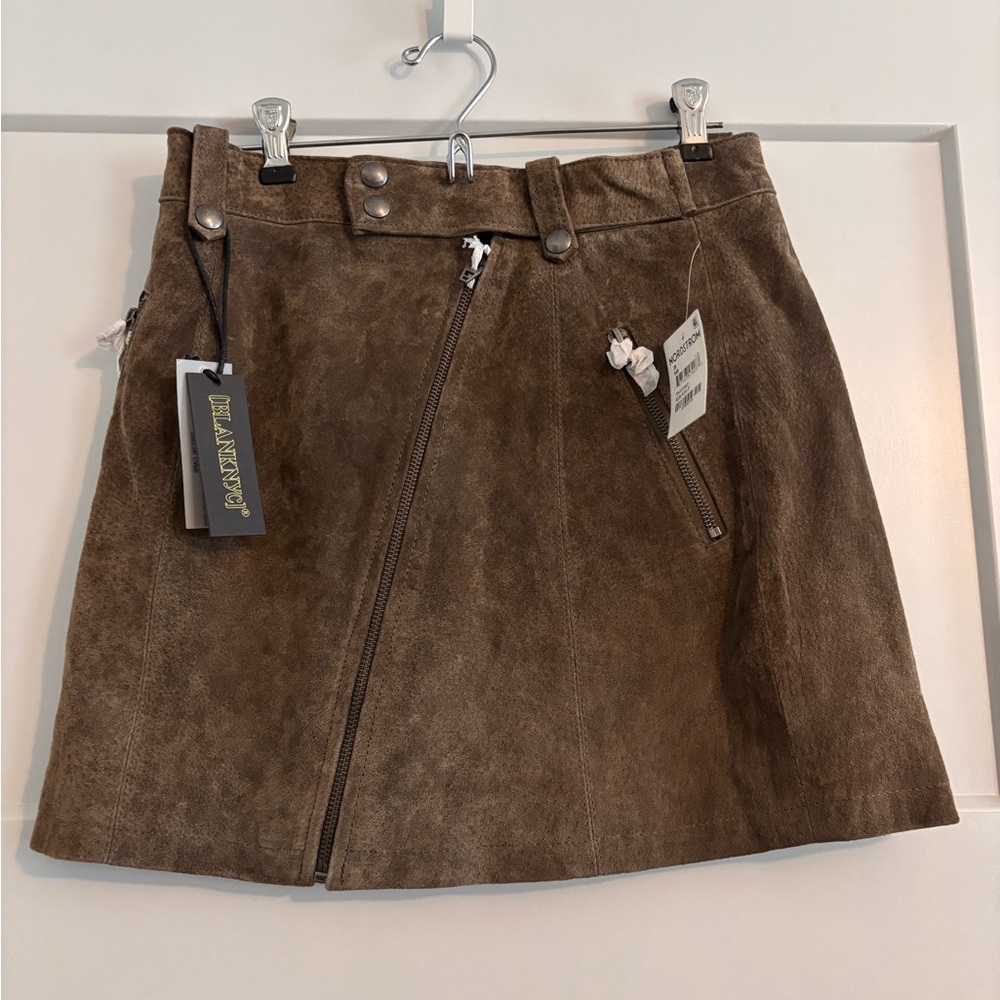 Taupe Suede Wrap Skirt